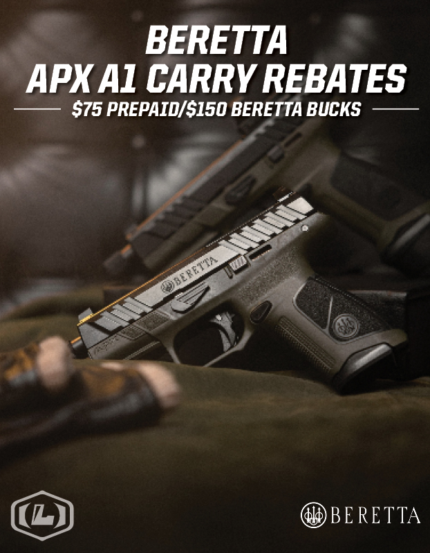 APX A1 Carry Rebate: $75 Prepaid or $150 Beretta Bucks